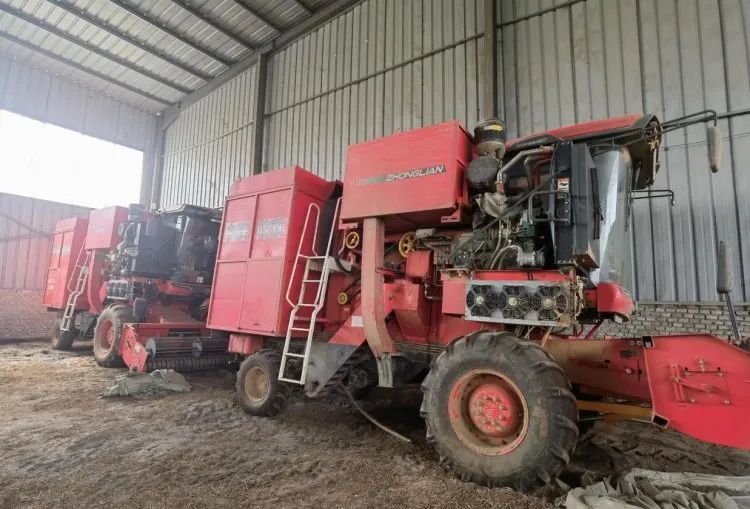 花生收獲跨區作業中聯收獲,來自明星跨區隊長的肯定 611-1.jpg